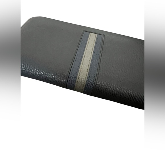 PRADA Safiano Leather Stripe Zip Around Long Wallet - Picture 4 of 14